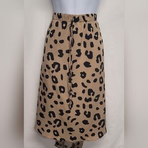 SHEIN Curve 1XL High Low Skirt Leopard Print Elastic Waist Like New
